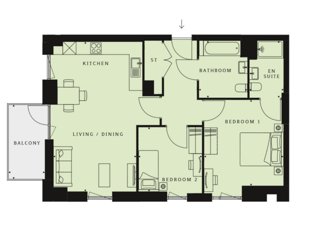 Flat 104 Floor Plan