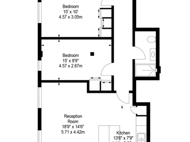 2 Beds Floor Plan
